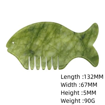 Hoofdmassageapparatuur 2024 Product Xiuyan Jade Comb Guasha Jade Stone Scraping Massage Board in groen en geel