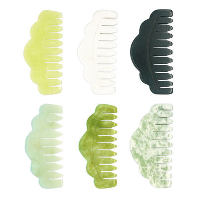 100% natuurlijke groene Jade Rose Quartz Guasha En Zwarte Obsidian Witte Jade Haar Kam Guasha Massage Tool Voor Hoofd Massage Kam