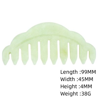 100% natuurlijke groene Jade Rose Quartz Guasha En Zwarte Obsidian Witte Jade Haar Kam Guasha Massage Tool Voor Hoofd Massage Kam