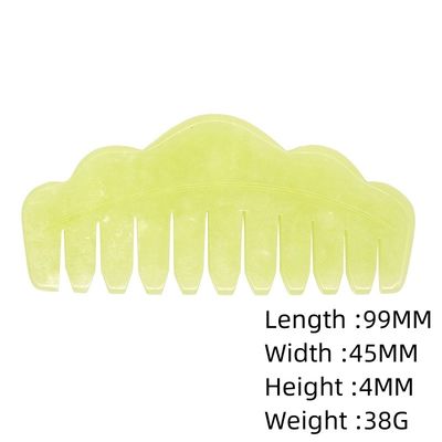 100% natuurlijke groene Jade Rose Quartz Guasha En Zwarte Obsidian Witte Jade Haar Kam Guasha Massage Tool Voor Hoofd Massage Kam