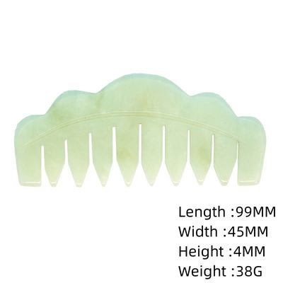 100% natuurlijke groene Jade Rose Quartz Guasha En Zwarte Obsidian Witte Jade Haar Kam Guasha Massage Tool Voor Hoofd Massage Kam