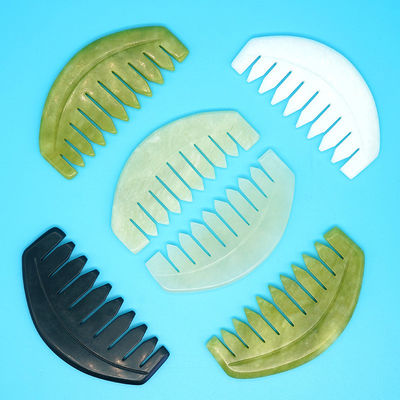 2023 Custom Logo Availabled Jade Comb Gua Sha Scraping Tool voor Scalp Care en lichaamsspieren