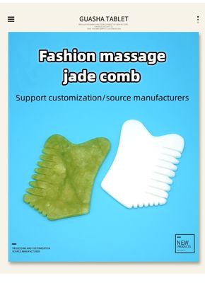 Hoofdhaar Scalp Massageurs met acupunctuur Hoofdtherapie Trigger Point Behandeling Jade Steen Gua Sha Comb Massage Tools