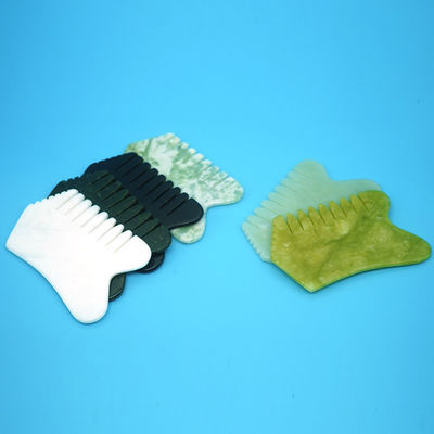 Hoofdhaar Scalp Massageurs met acupunctuur Hoofdtherapie Trigger Point Behandeling Jade Steen Gua Sha Comb Massage Tools