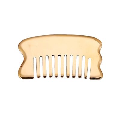 Spiermassage Hoofdmassagetool Custom Logo Scalp Massagetool Vierkante Messing Gua Sha Comb Metalen Koper Gua Sha Comb