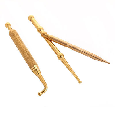 Massagetools Goud/Zilver Dubbelkop Pen Koper Oor en Lichaam Punt Probe Acupoint Messing Zoek Gezichtsreflexologie Pen