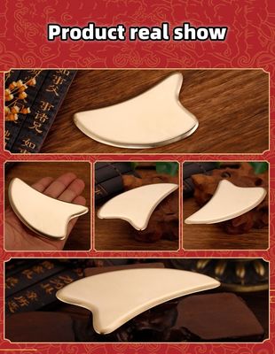 Massageapparatuur Aanpasbaar Puur Koper Hartvormig Lichaam Gezondheidszorg Guasha Schraapbord Goudkleur Messing Metaal Gua Sha Massage Tool