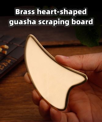 Massageapparatuur Aanpasbaar Puur Koper Hartvormig Lichaam Gezondheidszorg Guasha Schraapbord Goudkleur Messing Metaal Gua Sha Massage Tool