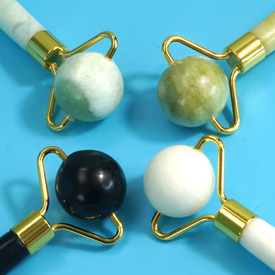 Gezicht schoonheidstool Sferische natuurlijke jade steen Gua Sha massage kraal gezicht roller voor lichaam en huidverzorging behandeling Spa