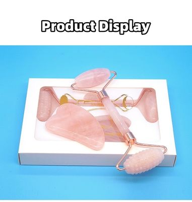 Rozenkwarts Gua Sha Gezicht Roller Massage Tool Guasha Steen Lichaam Zelf Huidverzorging Spa Anti Aging Gezichts Beauty Gift Box in Roze