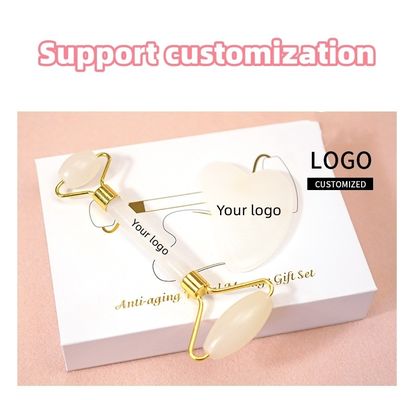 Lichaamspieren Natuurlijke Afghaanse Jade Steen Gua Sha Schraapbord Guasha Gezicht Roller Gift Box Set Spa Massage Tool Huidverzorging Gezichtsschoonheid
