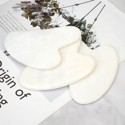 Huidverzorgingsgereedschap Natuurlijke witte jade steen Gua Sha schraapplank Guasha Gezicht Roller Gift Box Set voor lichaamsspieren massage