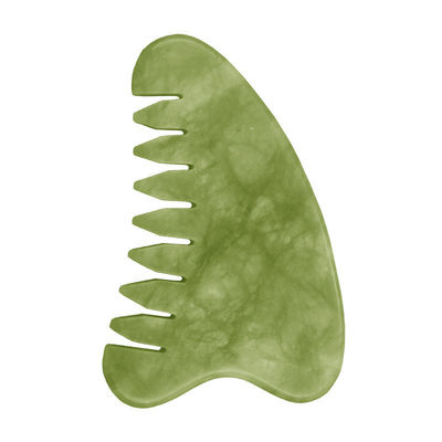 Eigenschappen Hoofdmassageapparatuur Natuurlijke groene Jade Gua Sha Scalp Massager Lymfatische massagekamer voor haargezondheidszorg