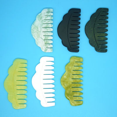 Lichaamsspieren Gezondheidszorg 2024 Natuurlijke Xiuyan Jade Gua Sha Scalp Massage Kam voor het baggeren van meridianen en het verfraaien van de huid