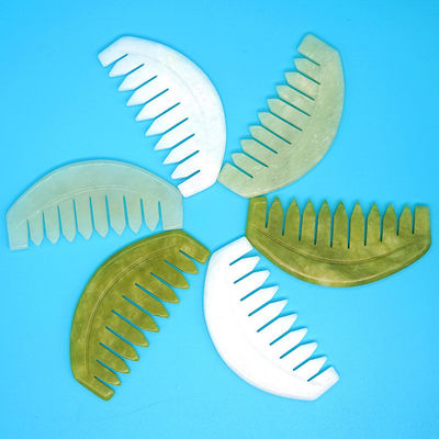 2024 Ronde vorm Natuurlijke Xiuyan Jade Gua Sha Scalp Massage Kam Hoofd Haarverzorging Massager Dredge Meridians Bestseller Producten