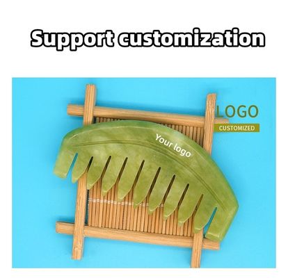 2024 Ronde vorm Natuurlijke Xiuyan Jade Gua Sha Scalp Massage Kam Hoofd Haarverzorging Massager Dredge Meridians Bestseller Producten