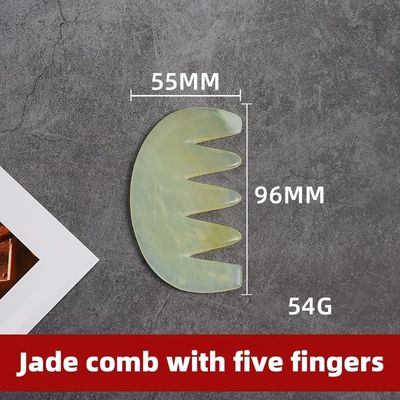 Acupunctuur Therapie en Scalp Massage Natuurlijke Jade Haar Kam met Xiuyan Jade Gua Sha Tools
