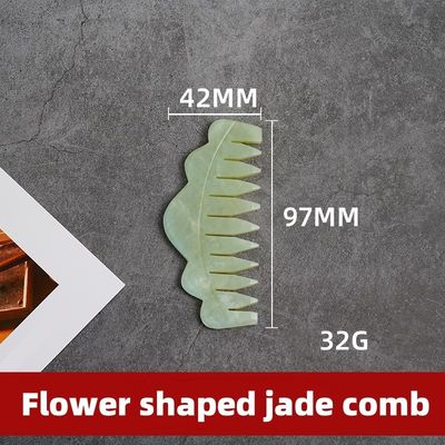 Acupunctuur Therapie en Scalp Massage Natuurlijke Jade Haar Kam met Xiuyan Jade Gua Sha Tools