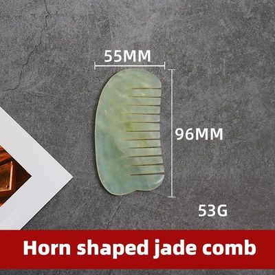 Acupunctuur Therapie en Scalp Massage Natuurlijke Jade Haar Kam met Xiuyan Jade Gua Sha Tools