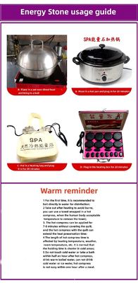 Gepersonaliseerd logo beschikbaard Spa Hot Stone Massage Essential met 18 stuks Basalt Energy Stones en Aluminium Heating Box