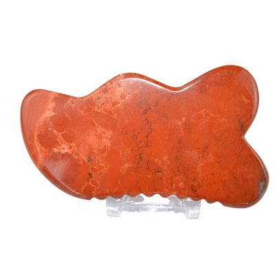 Custom Logo Rood Jasper GuaSha Stone Scraping Massage Board Tool voor lichaamsspieren en massage