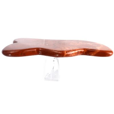 Custom Logo Rood Jasper GuaSha Stone Scraping Massage Board Tool voor lichaamsspieren en massage
