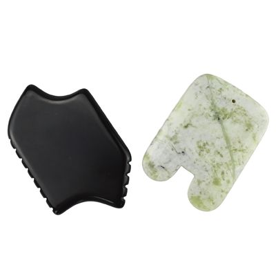 Gezichtsschoonheidsmassagetool 2024 U-vorm Natuurlijke Xiuyan Jade Gua Sha Schraapbord met spiermassagefunctie