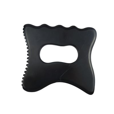 Custom logo beschikbaard Zwart Bian Stone Gua Sha Massage Tool Met Handle Body Massage Equipment Guasha Stone Zelf huidverzorging