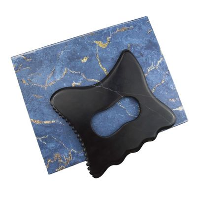 Custom logo beschikbaard Zwart Bian Stone Gua Sha Massage Tool Met Handle Body Massage Equipment Guasha Stone Zelf huidverzorging