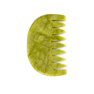 Gepersonaliseerd logo beschikbaar Pure natuurlijke Xiuyan Jade Stone Comb Hoofd Scalp Guasha Massage Tool Low MOQ Gua Sha Comb