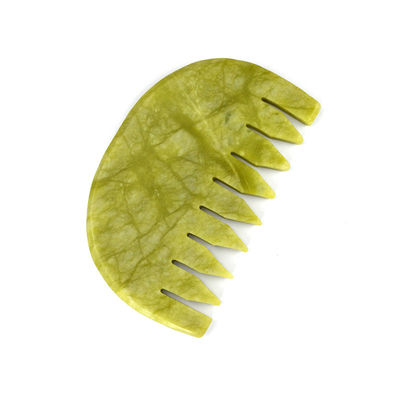 Gepersonaliseerd logo beschikbaar Pure natuurlijke Xiuyan Jade Stone Comb Hoofd Scalp Guasha Massage Tool Low MOQ Gua Sha Comb