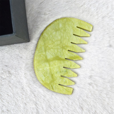 Gepersonaliseerd logo beschikbaar Pure natuurlijke Xiuyan Jade Stone Comb Hoofd Scalp Guasha Massage Tool Low MOQ Gua Sha Comb
