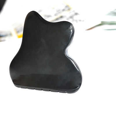 Scalp Massage Hoofd Guasha Gereedschap Jade Gua Sha Steen met Natuur Zwarte Bianstone Gezicht Guasha Eigenschappen