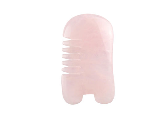 Rozenkwarts Gua Sha Comb Visvorm Hoofdverzorgingsproduct voor natuurlijke kristalmassage