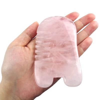 Rozenkwarts Gua Sha Comb Visvorm Hoofdverzorgingsproduct voor natuurlijke kristalmassage