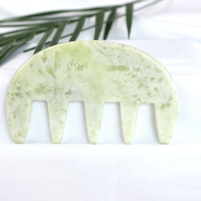 Gezichtsmassageur Jade Stone Gua Sha Comb Hoofd Scalp Guasha Massage Tool voor Full Body Massage Area Custom Logo