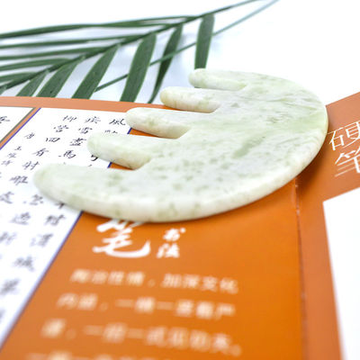 Gezichtsmassageur Jade Stone Gua Sha Comb Hoofd Scalp Guasha Massage Tool voor Full Body Massage Area Custom Logo