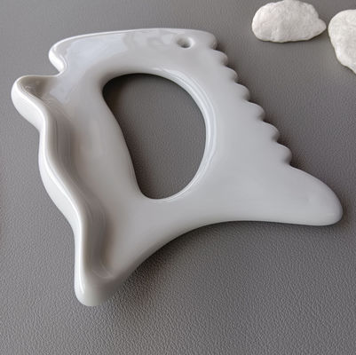 Keramische Gua Sha Gezicht Tool Schraper Board voor populair ontwerp Wit klei lichaam Guasha massager