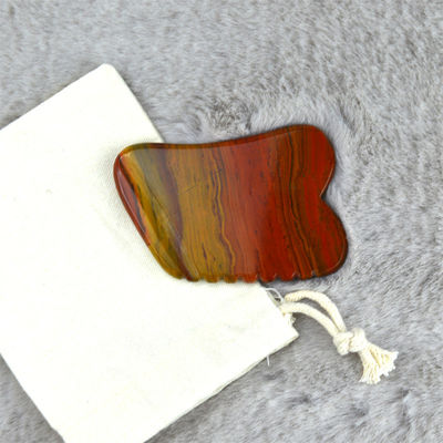 2024 Hot Natural Red Mookaite Jasper Gua Sha Massager Custom Logo Huidverzorging Anti-Aging Genezende Steen Schrapen Massage Hulpmiddelen