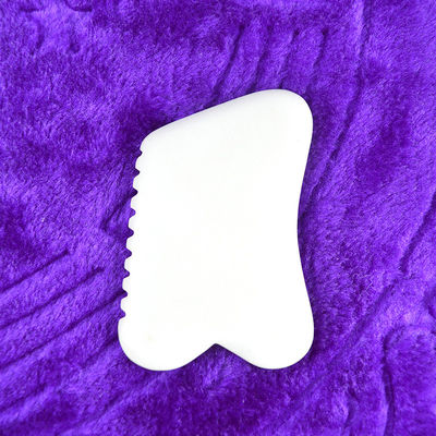 Gepersonaliseerd logo beschikbaar natuurlijke witte jade gua sha schraapplank voor gezichtsverzorging lichaamsmassage steen huidverzorging gereedschap