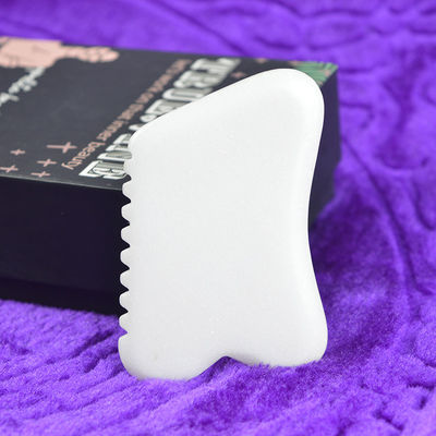 Gepersonaliseerd logo beschikbaar natuurlijke witte jade gua sha schraapplank voor gezichtsverzorging lichaamsmassage steen huidverzorging gereedschap
