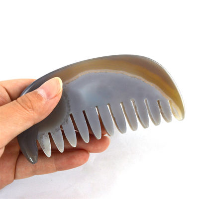 Agate Gua Sha Scalp Massage Comb Board Stone Comb Head Self Care Tool met aangepast logo persoonlijke verzorging beschikbaar