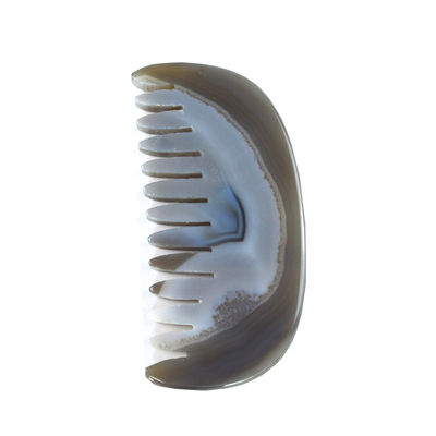 Agate Gua Sha Scalp Massage Comb Board Stone Comb Head Self Care Tool met aangepast logo persoonlijke verzorging beschikbaar
