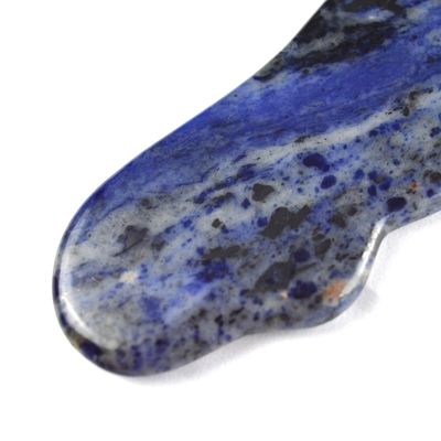 2024 Blauw Sodalite Stone Gua Sha Scraping Massager Comfortabel massagetool voor het verwijderen van rimpels in het gezicht en huid schoonheid