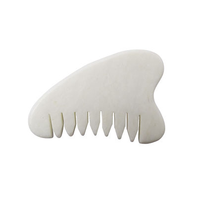 Volledige lichaamsmassage Natuurlijke witte Xiuyan Jade haarkam Gua Sha Tools Jade Scalp massager voor het verlichten van de spierspanning