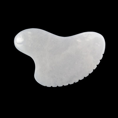 Custom Logo Crystal Heart White Jade Stone Gua Sha Scraping Massage Tool voor Acupunctuur Therapie Gezichtsmassage