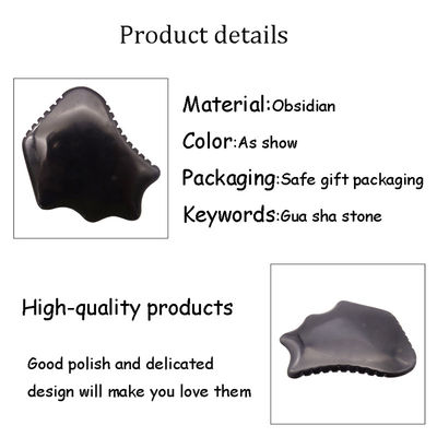 Natural Black Obsidian Gua Sha Board voor gezichtsrugmassage Relax Therapie Guasha Tool Huidverzorging Schrapen