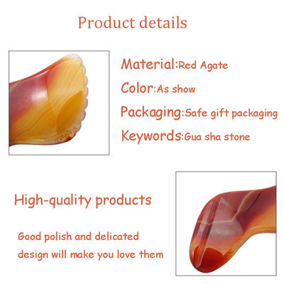 Rode Agate Gua Sha Massage Tool voor SPA Acupunctuur Therapie en Gezicht en lichaam Massage Health Care Beaut