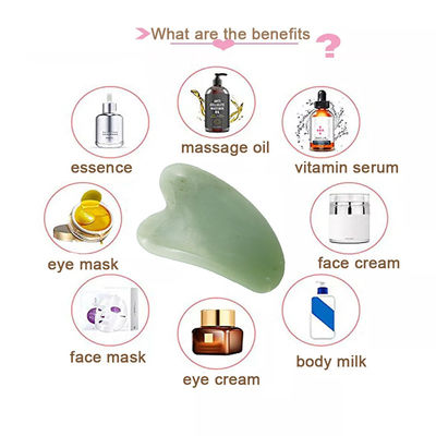 Xiuyan Jade Guasha Board voor gezichts- en lichaamsverzorging Huidverzorging Hartvorm Gua Sha Massagetool om spierspanning te verlichten