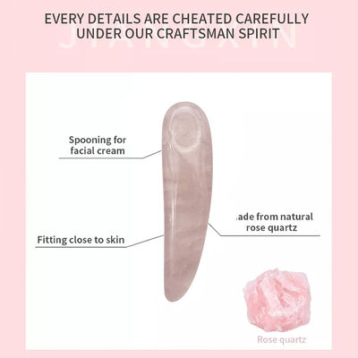 Rozenkwartslepel voor gua sha en cosmetica schoonheidstaaf applicator spatula